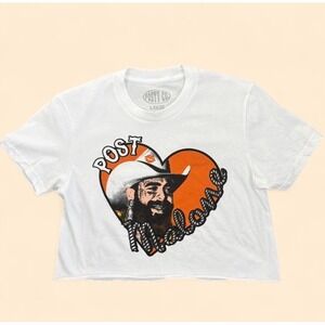 Post Malone Cropped Tee Womens Large Rock Concert Austin Texas‎ Country College